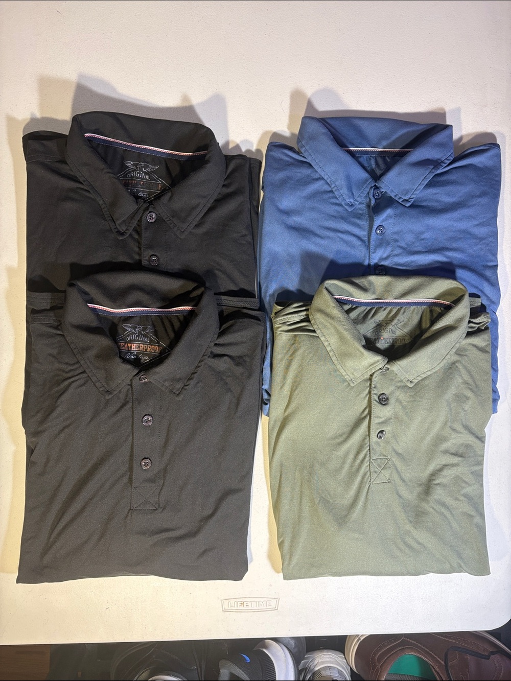 LOT OF 4 Original Weatherproof Vintage LS Men’s Polo Shirts EUC Size XL